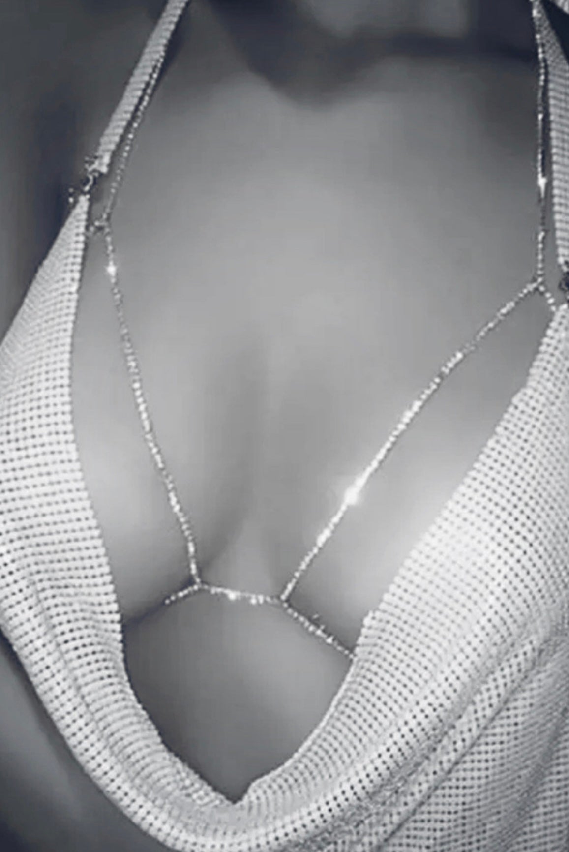 Rhinestones bra harness