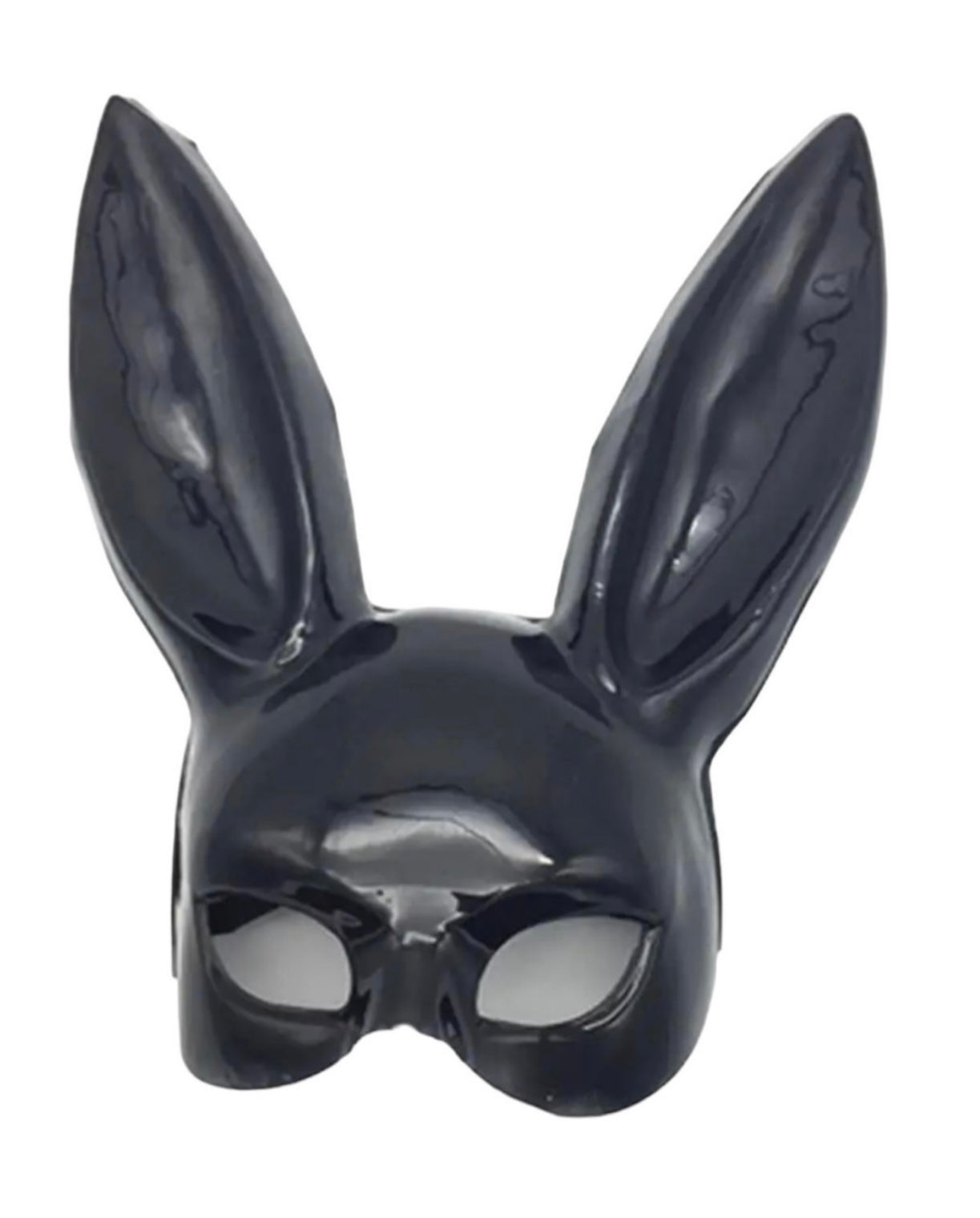Glossy black bunny mask