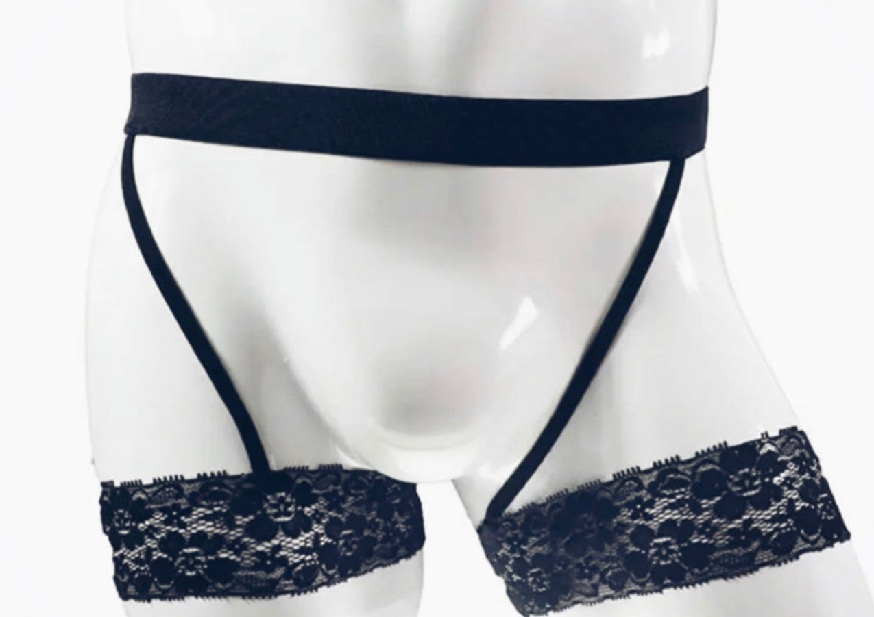 Plus size lace garter belt